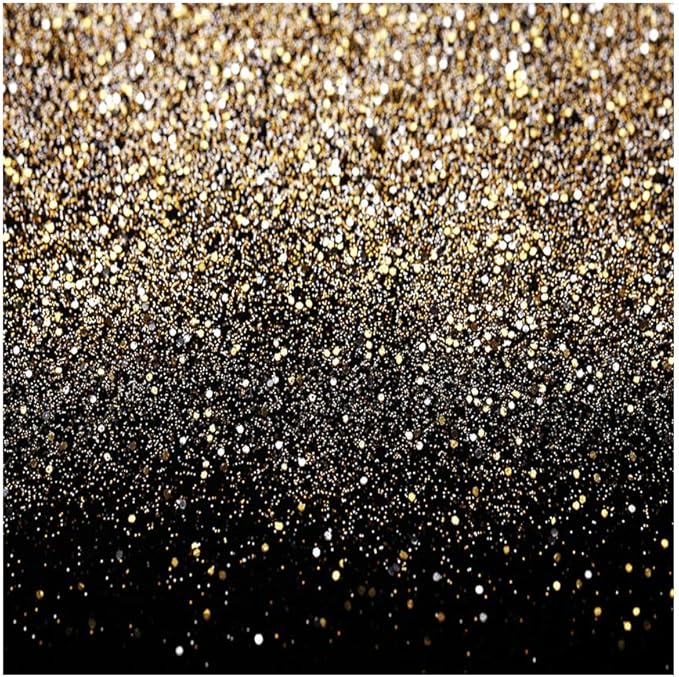 SJOLOON Black and Gold Backdrop Gold Spots Backdrop Vinyl Photography Backdrop Vintage Background for Family Birthday Party Newborn Studio Props 11547(8x8FT)