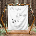 Always You Backdrop - Custom Tapestry with Names & Date, Rustic Sign, Personalized Calligraphy Banner for Ceremony & Reception, Wedding Arch Decorations
