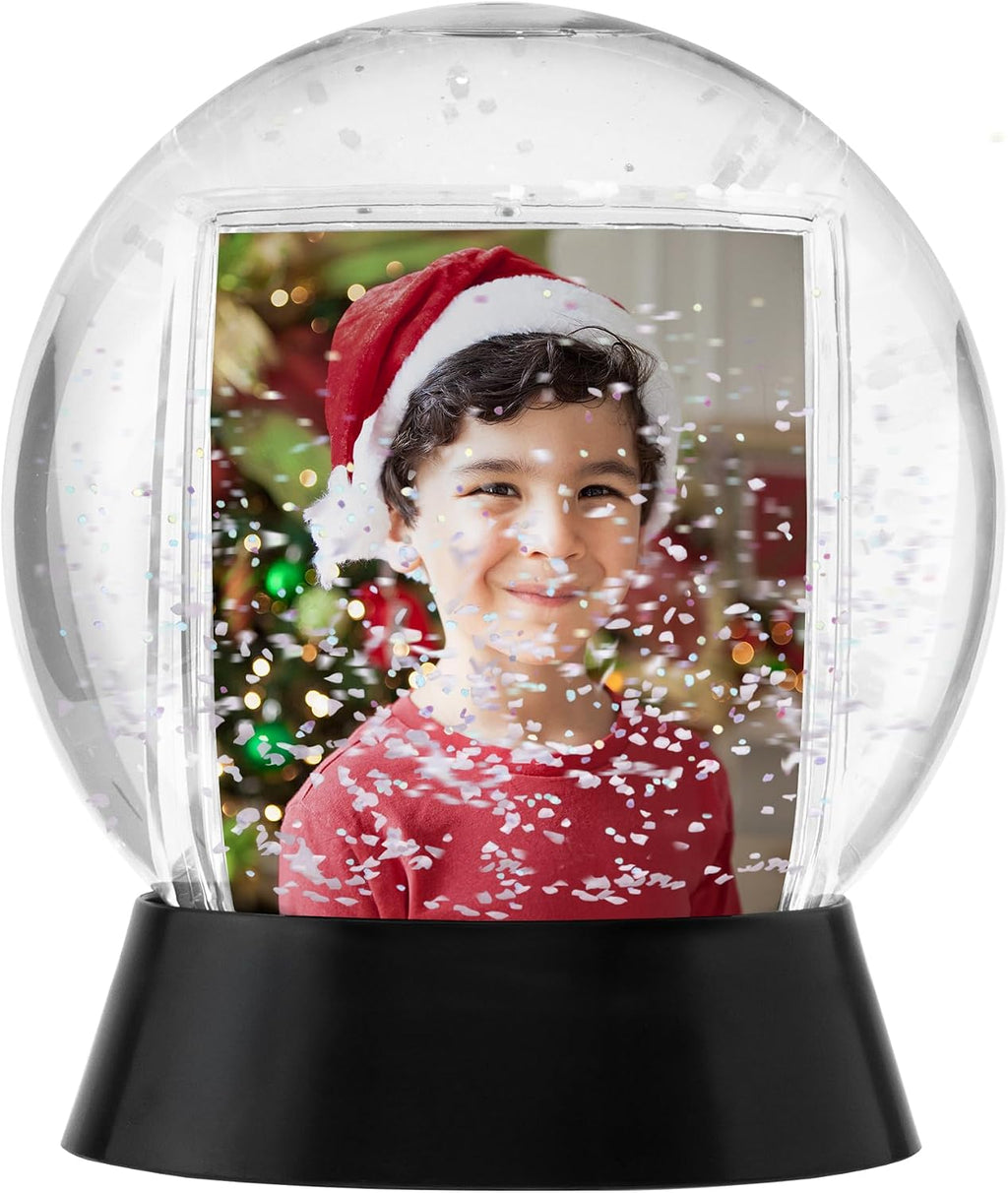 Neil Enterprises Inc. Sphere 2-Photo Snow Globe with Black Base