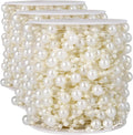 98ft 8mm 3mm ivory faux pearl beads string, main product view