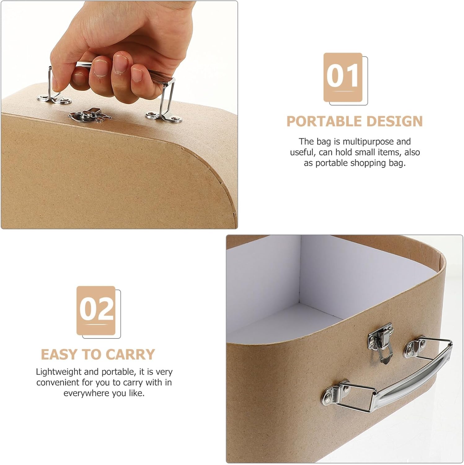 SHINEOFI Paperboard Suitcases Mini Cardboard Suitcase Decorative Wrapping Boxes With Lids Paper Storage Box for Wedding Party Favor Multi-functional Jewelry Storage Suitcase