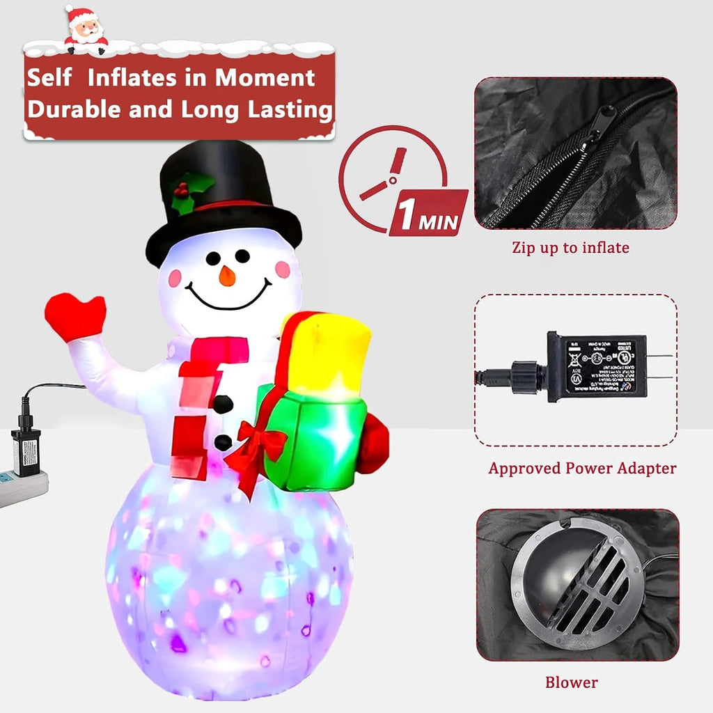 5 ft christmas inflatables snowman outdoor decorations, blow, package contents