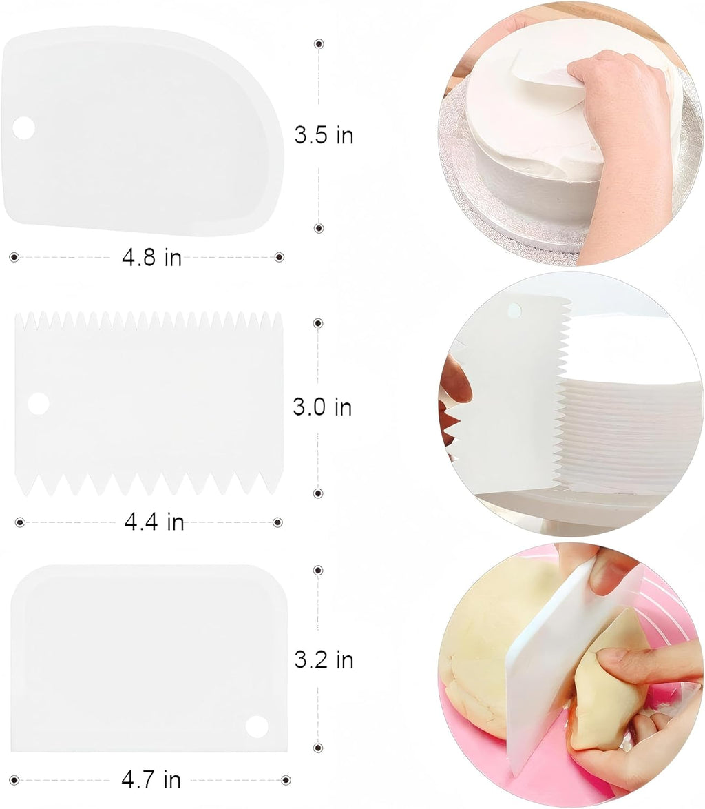69PCS Cake Decorating Kit with Turntable, 12 Piping Tips, 50 Piping Bags, 3 Cake Scrapers & 2 Spatulas, Complete Cake Decorating Set and Baking Supplies for Beginners, Home Bakers