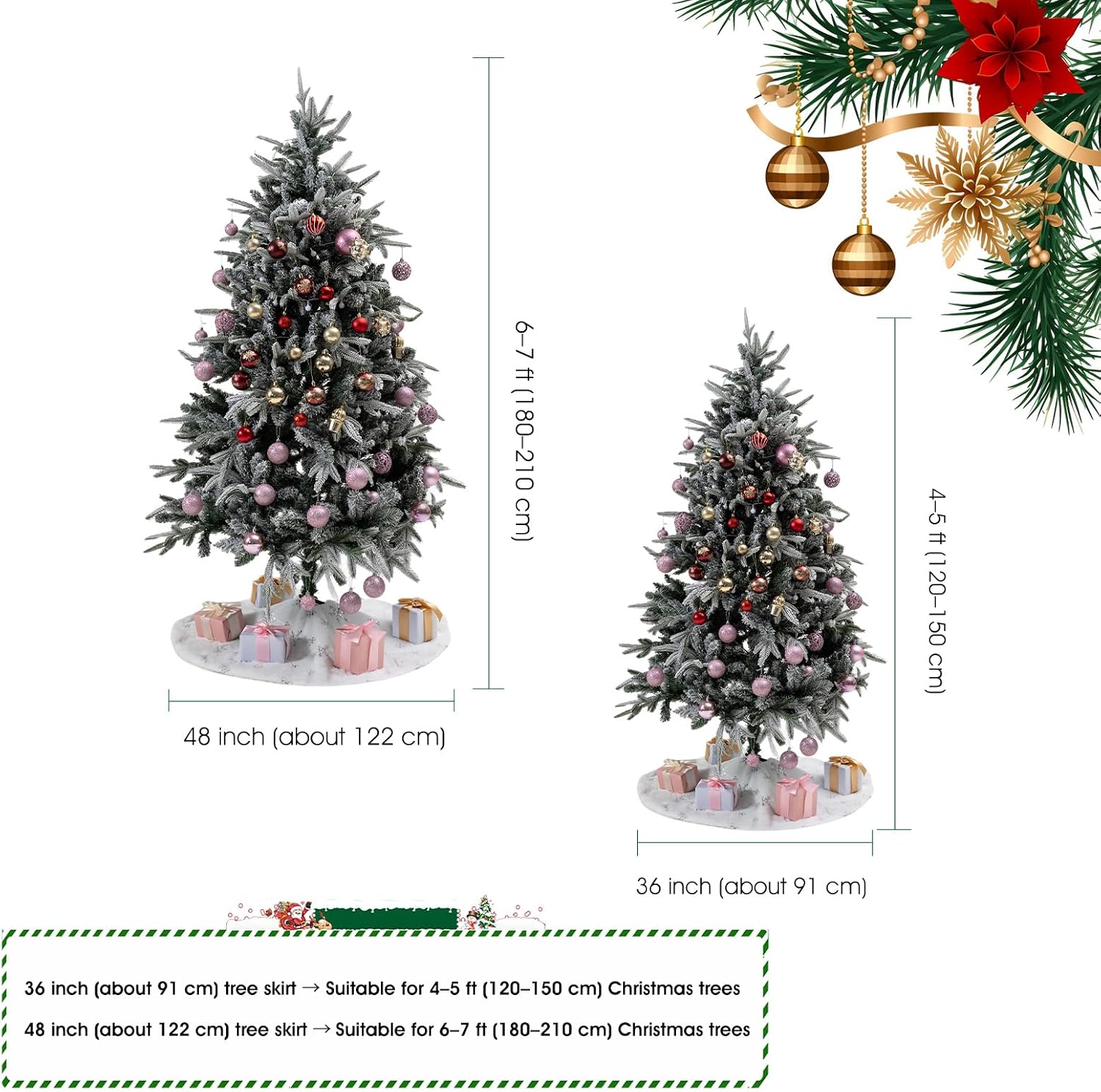 36 Inch Christmas Tree Skirt Faux Fur, White Soft Double Layer Plush Tree Skirt for Merry Christmas Party Christmas Tree Decoration Holiday Party Home Decor Indoor Outdoor B2