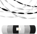 Black Silver White Crepe Paper Streamers - 6 Rolls Party Streamer Decorations for Graduation 2026, New Year's Eve, Birthday, Wedding, Retirement Party Supplies - Silver & Black Hanging Backdrop Decor
