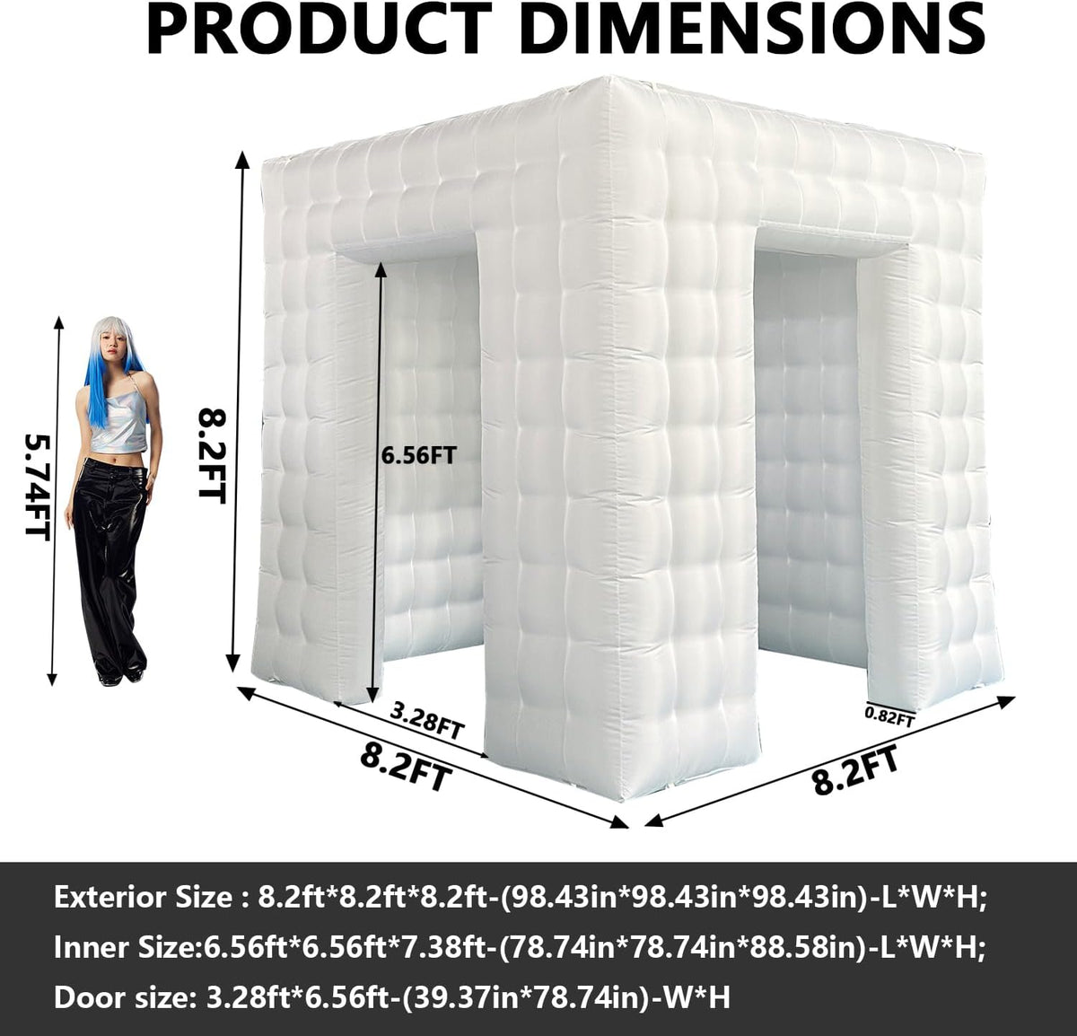 SAYOK Inflatable Photo Booth Enclosure Inflatable Booth 360 Photo Booth Backd...