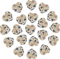 PATIKIL 20 Pcs Natural Heart Shaped Crystal Stone, 0.6 Inch Mini Polished Love Gemstone Crystal, Pocket Rock Engraved Worry Stones for Women Gifts Meditation, Spotted Black