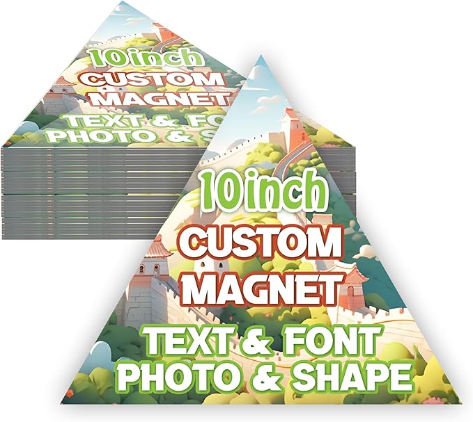 KETABAO – 10" Personalized Car and Refrigerator Triangle Photo Magnets - Create Customized Photo Magnets for The Office and Kitchen