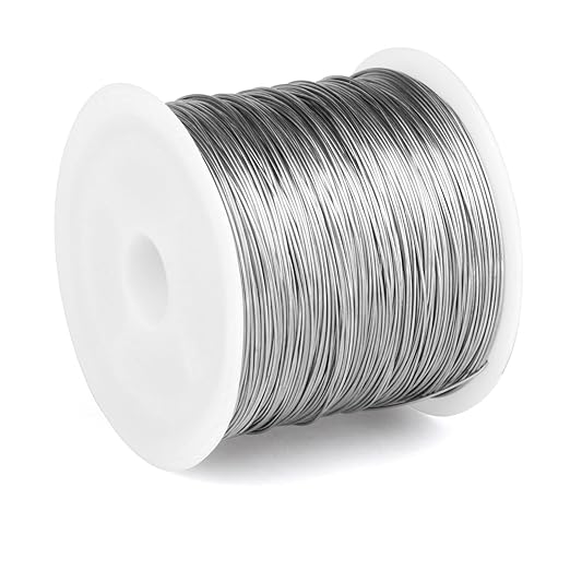 262FT Jewelry Wire 24 Gauge Tarnish-Resistant Copper Beading Wires Roll Bulk for DIY Crafts Jewelry Making, Silver Wire