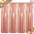 ShinyBeauty Blush Sequin Backdrop Curtains, 4 Panels, 2FTx8FT, Sparkle Photo Booth Backdrop