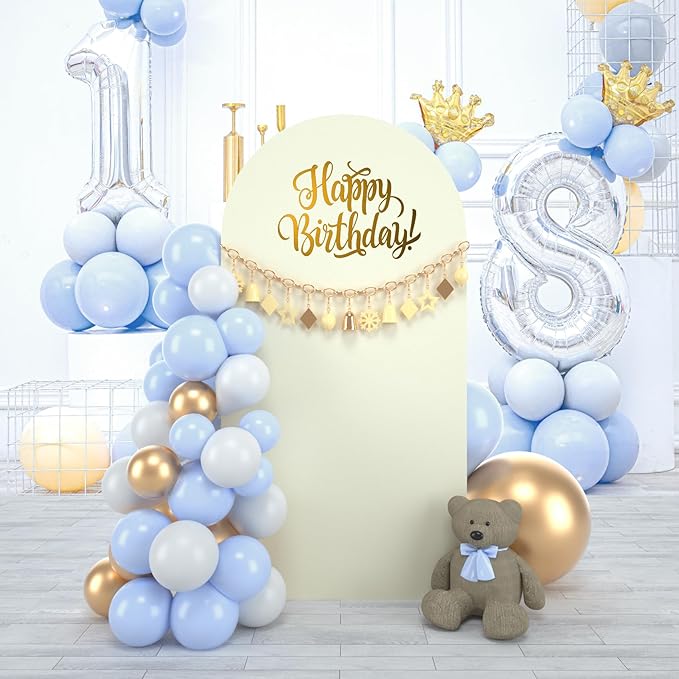 bricia Wedding Arch Backdrop Stand Cover, 6.6FT Double Sided Stretchy Arch Cover Fitted Wedding Birthday Party Banquet Decoration (Beige 79.2''Lx39.6''W)