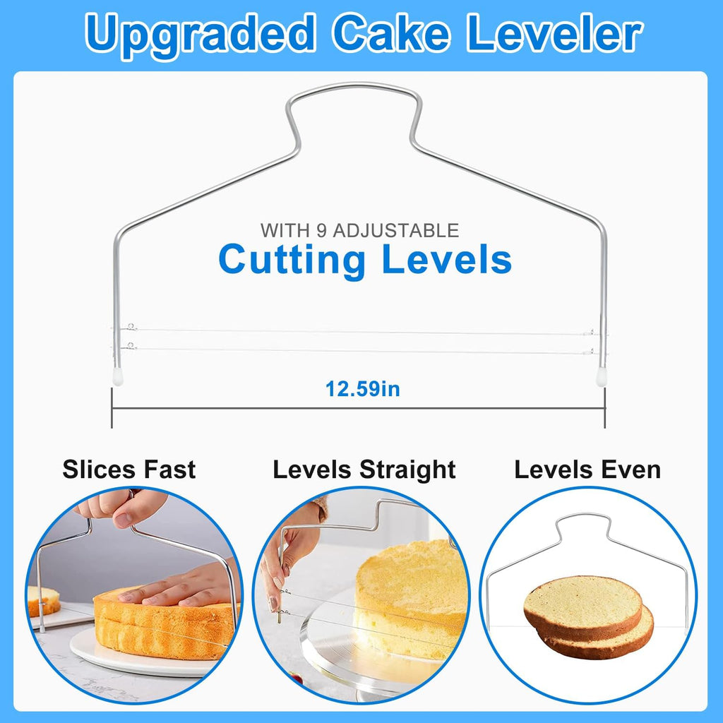 112Pcs Cake Decorating Supplies Kit, Included Cake Turntable, Cake Leveler, 54 Numbered Icing Piping Tips, 2 Spatulas, 3 Scraper, 30+2 Piping Bags, Mother's Day Gift Ideas