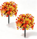 fall artificial flowers for outdoor, faux plants w/stakes, main product view
