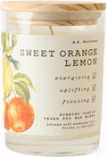 LEOBEN CO – Sweet Orange Lemon Scented Candle – 9oz, B.B. Wellness Collection Design – 50 hr Burn Time – Poured in California Using Vegan Soy Wax and Essential Oils – Made in Small Batches