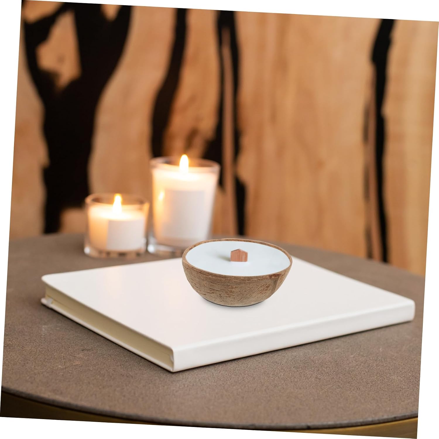 NUOBESTY Coconut Shell Aromatherapy Candle Cup Large Wax Bowl Candle Holders for Cozy Decor