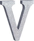 TONIFUL 8 Inch Silver Glitter Letter V Table Centerpiece A-Z Silver Birthday Party Decorations,Silver Alphabet V for Birthday,Chrismas,Graduation,Bridal Shower,Wedding,Anniversary Party Supplies