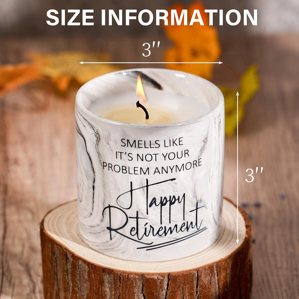 FreeJac Retirement Gifts for Women Men 2026 Retirement Candle for Coworker Boss Funny Farewell Retired Gift for Friend Teacher Nurse Goodbye Gifts for Woman Lavender Candle