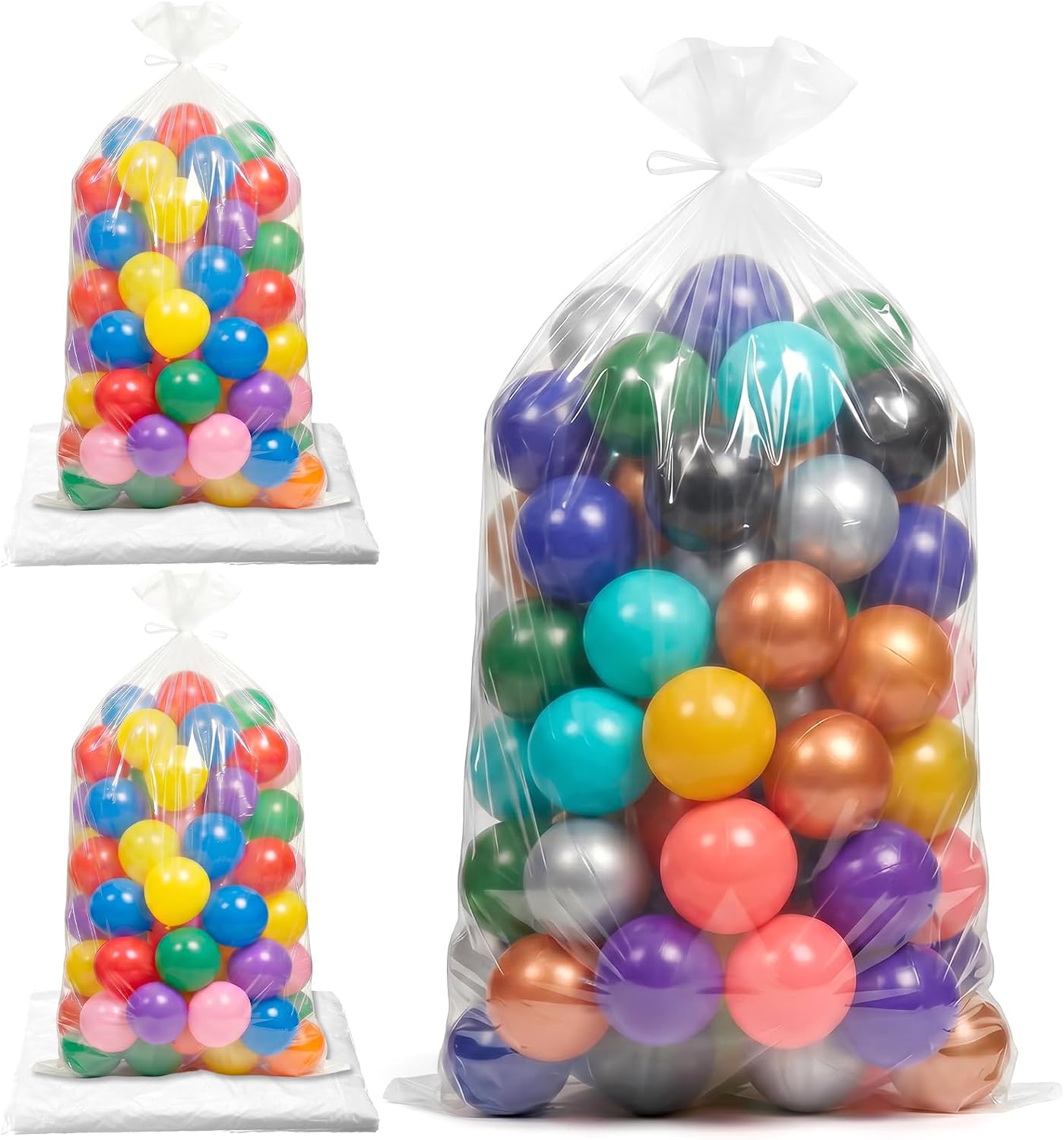 4Pcs 98.4" x 59" Extra Large Balloon Bags for Transport, Reusable Big Plastic Balloon Storage Bag, Giant Clear Carrying Storage Bags for Wedding Birthday Party Supplies, Clear Balloons Drop Bag