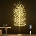 hairui lighted white tree with timer and dimmer, main product view