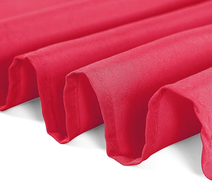 Cupuamon 120 inch Round Tablecloth Washable Polyester Table Cloth Decorative Table Cover for Wedding Party Dining Banquet（120 inch,Red）