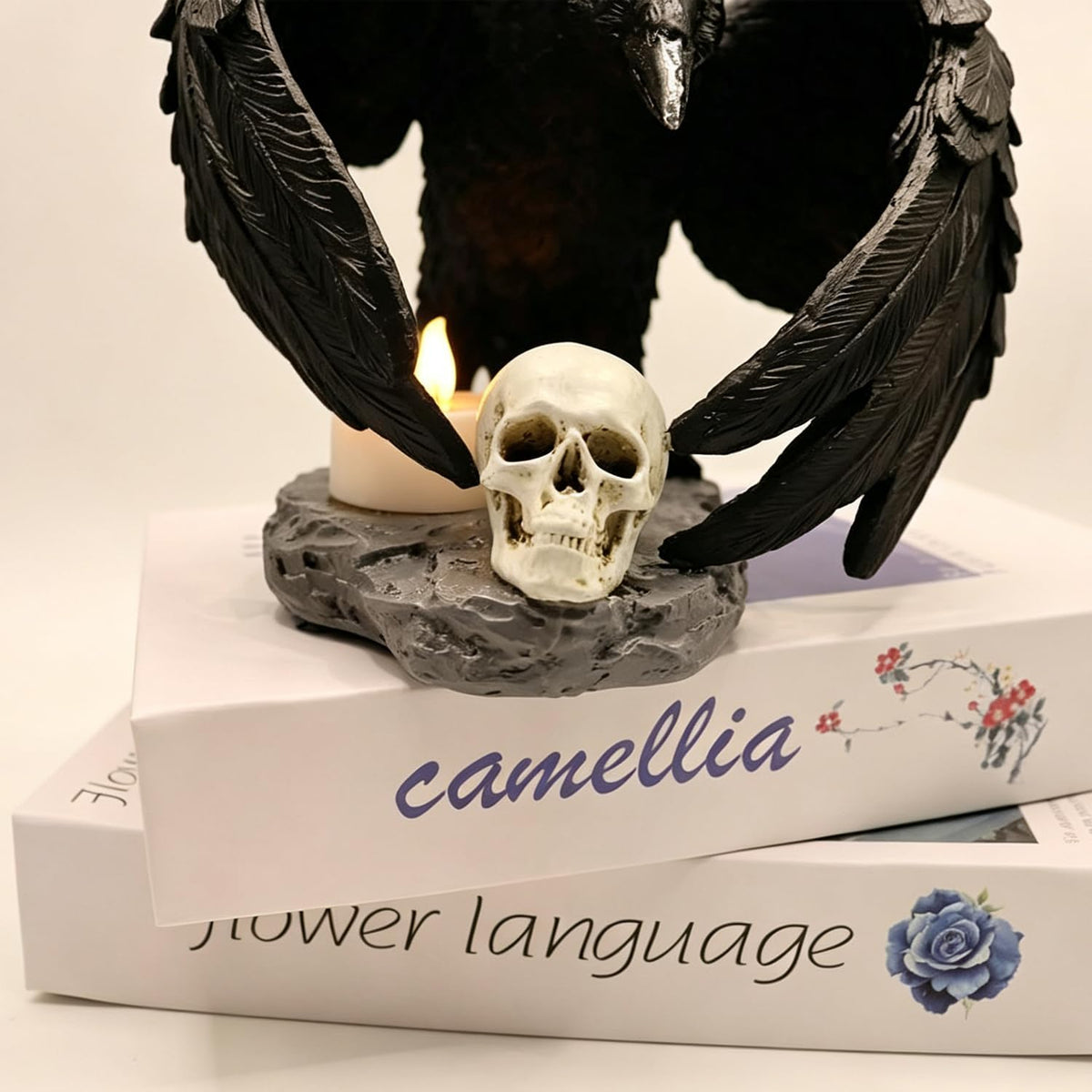 Gothic Crow Light Holder Halloween Candle Holder