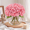 hydrangea artificial flowers with vase, real touch latex, main product view