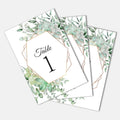 26 Pieces Wedding Table Numbers Cards 1-25 with Head Table Numbers - Eucalyptus Geometric Double Sided 4x6in - Table Numbers for Wedding Reception/Party/Event