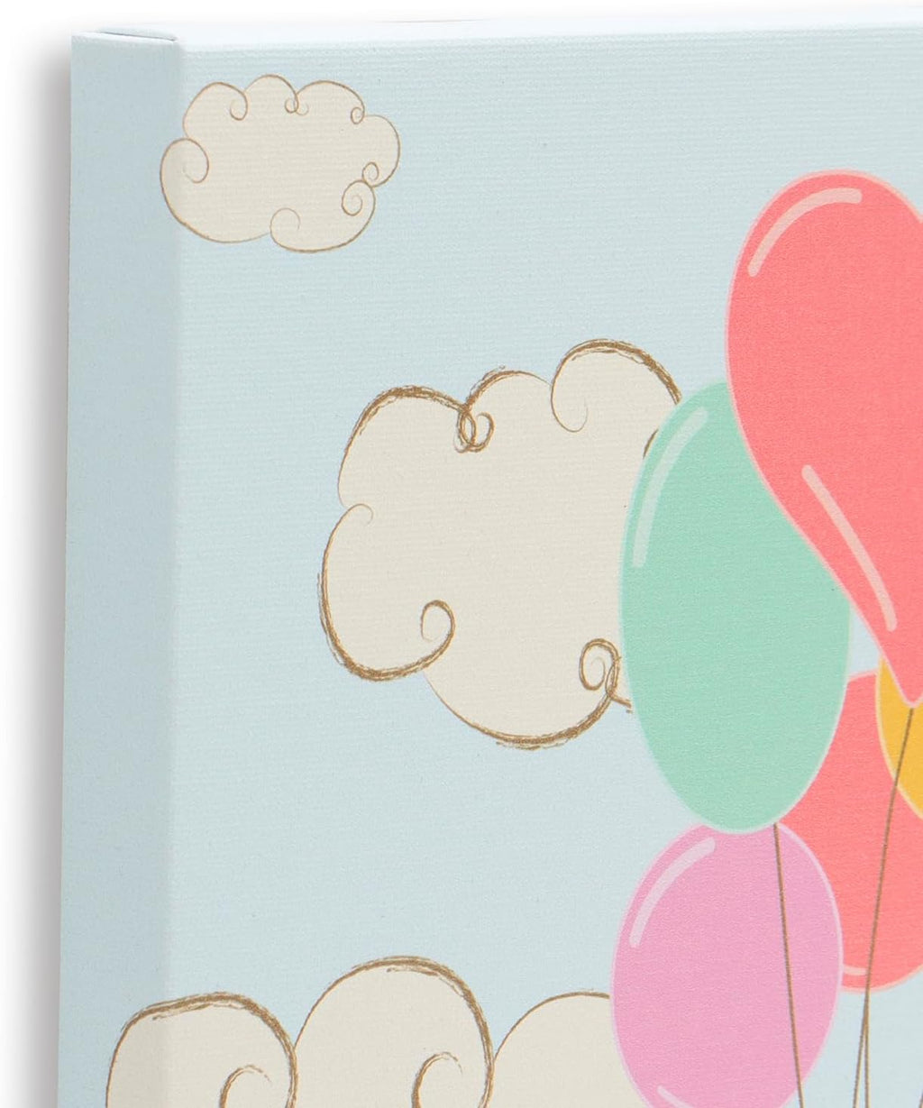 Open Road Brands Peanuts Snoopy Balloon Adventure Gallery Wrapped Canvas Wall Decor - Adorable Snoopy Wall Art for Kids' Bedroom or Nursery