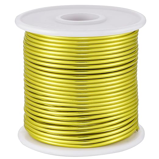 12 Gauge Yellow Green Aluminum Craft Wire (105FT) - Anodized for Jewelry Making, Beading Floral, Plant Gardening, Sculpting & Modeling Craft Wire (Yellow Green #7, 2mm)