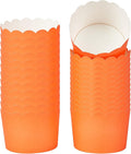 Panificio 10 Ounce Cupcake Wrappers, 200 Scalloped Baking Cups - Oven-Ready, Greaseproof, Orange Paper Cupcake Liners, Disposable, For Birthdays, Baby Showers, Or Weddings - Restaurantware