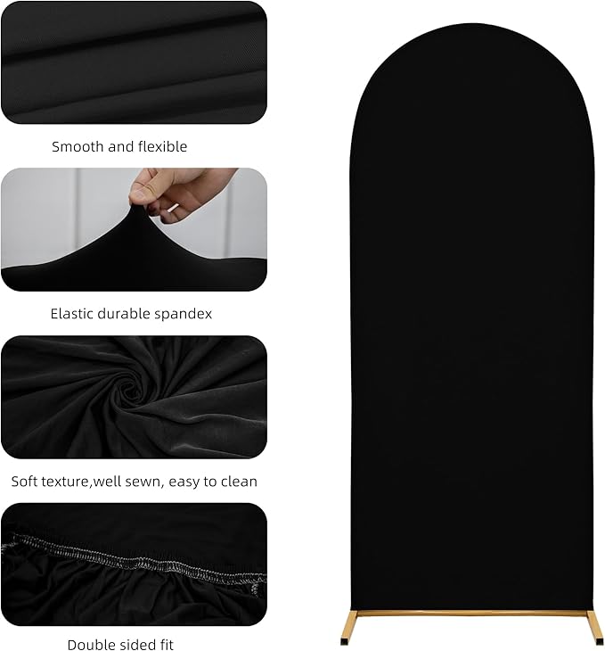 Wedding Arch Cover 4FT Arch Backdrop Cover Spandex Fitted Arch Cover for Round Top Chiara Backdrop Stand Covers for Wedding Birthday Party Baby Shower Banquet Ceremony Decoration
