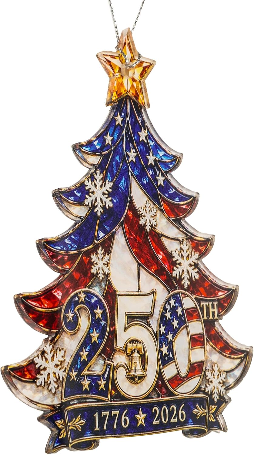 Christmas Ornaments - 250 Anniversary USA Merchandise - Christmas Ornament 2026 - United States 250th Anniversary Decor – America 250 Years Patriotic Home Decor