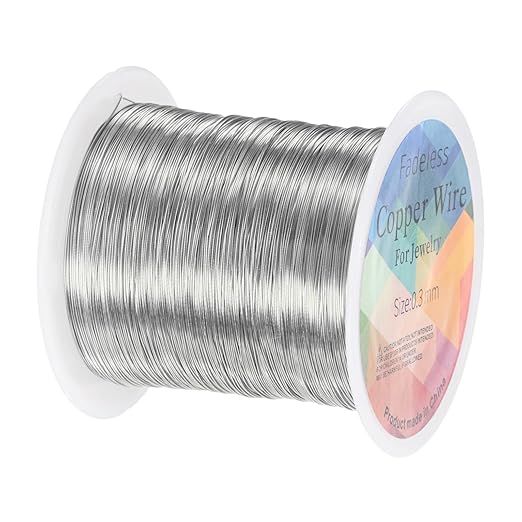 0.3mm Jewelry Wire, 28 Gauge 328FT Craft Wire Copper Beading Wire for Jewelry Making/Planting/Weaving/DIY Crafting, Soft Metal Wires [100M, Silver White]