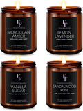 Scented Candles for Home Scented Aromatherapy Candles, 4 Pack 28 Oz Soy Wax Candle Gift Set Valentine's Day Gift for Women Men (Lavender/Vanilla//Sandalwood Rose/Moroccan Amber)