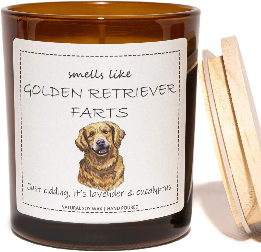 Golden Retriever Gifts, Golden Retriever Candle, Dog Mom Gifts for Women | Lavender & Eucalyptus • 100% Soy Wax • Clean Burn • Up to 50-Hour Burn • Funny Golden Retriever Decor • Gifts for Dog Lovers