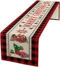 Merry Christmas Table Runner,Winter Xmas Holiday Table Cloth Kitchen Dining Table Decoration for Home Party Decor 13x60 Inch