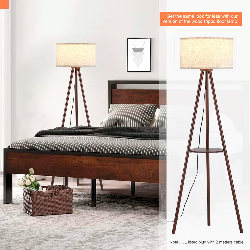 btp wood tripod floor lamp for living room, package contents