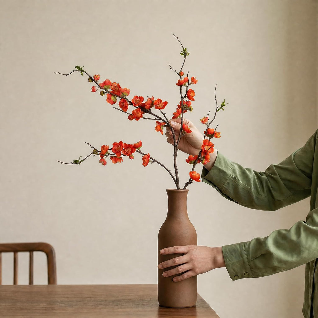 cherry blossom branches artificial plum blossom fake flowers, side view