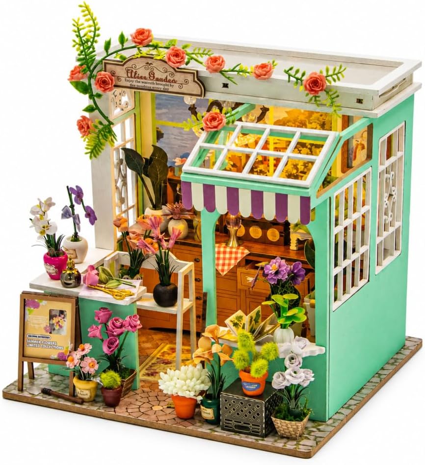 diy miniature flower house book nook kit with, main product view