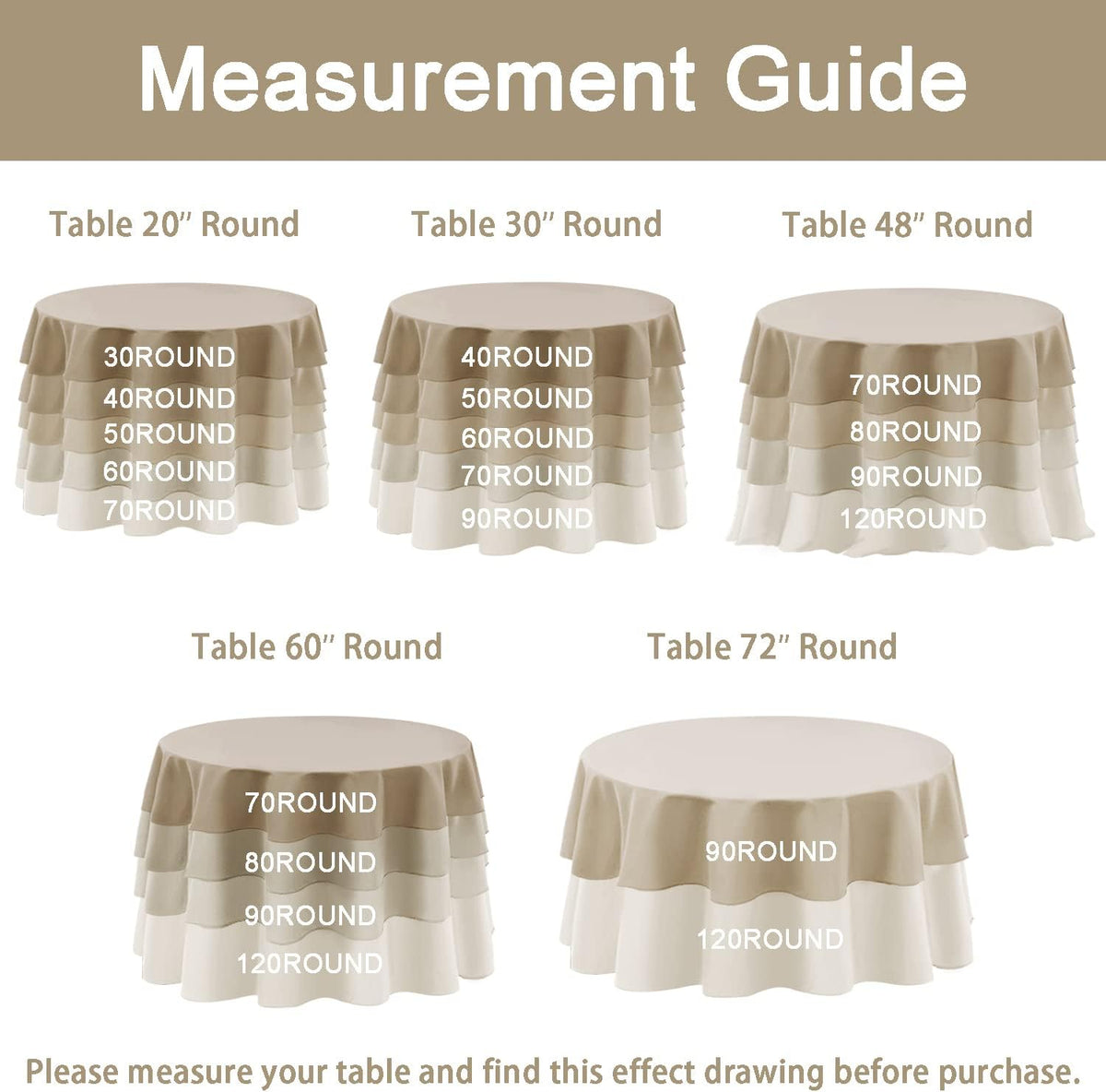Hiasan Waterproof Checkered Round Tablecloth 120 Inch, Rust and White