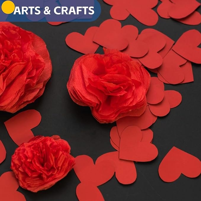 Red Wrapping Paper, 15"x450" Construction Bulletin Board Art Craft Poster Decorative Paper Roll, Mother's Day Valentines Birthday Bouquet Flower Gift Wrap, Wedding Floral Supplies for Women Men Kids