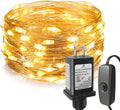 Fairy Lights Plug in,33Ft 100 LEDs Copper Lights Warm White,Christmas Lights Indoor Outdoor,Led Fairy String Lights for Bedroom Party Wedding Patio Christmas Tree Decoration
