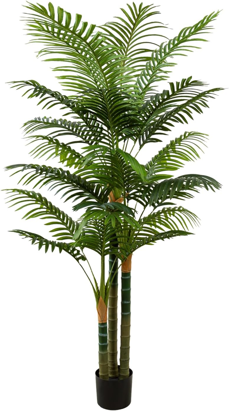 6ft tall golden cane artificial palm tree, large, main product view