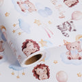 Aimyoo Baby Shower Wrapping Paper Roll - 17 Inch x 32.8 Feet - Cute Animal with Hello Baby Letter Design Perfect for Boys Girls, Birthday, Party