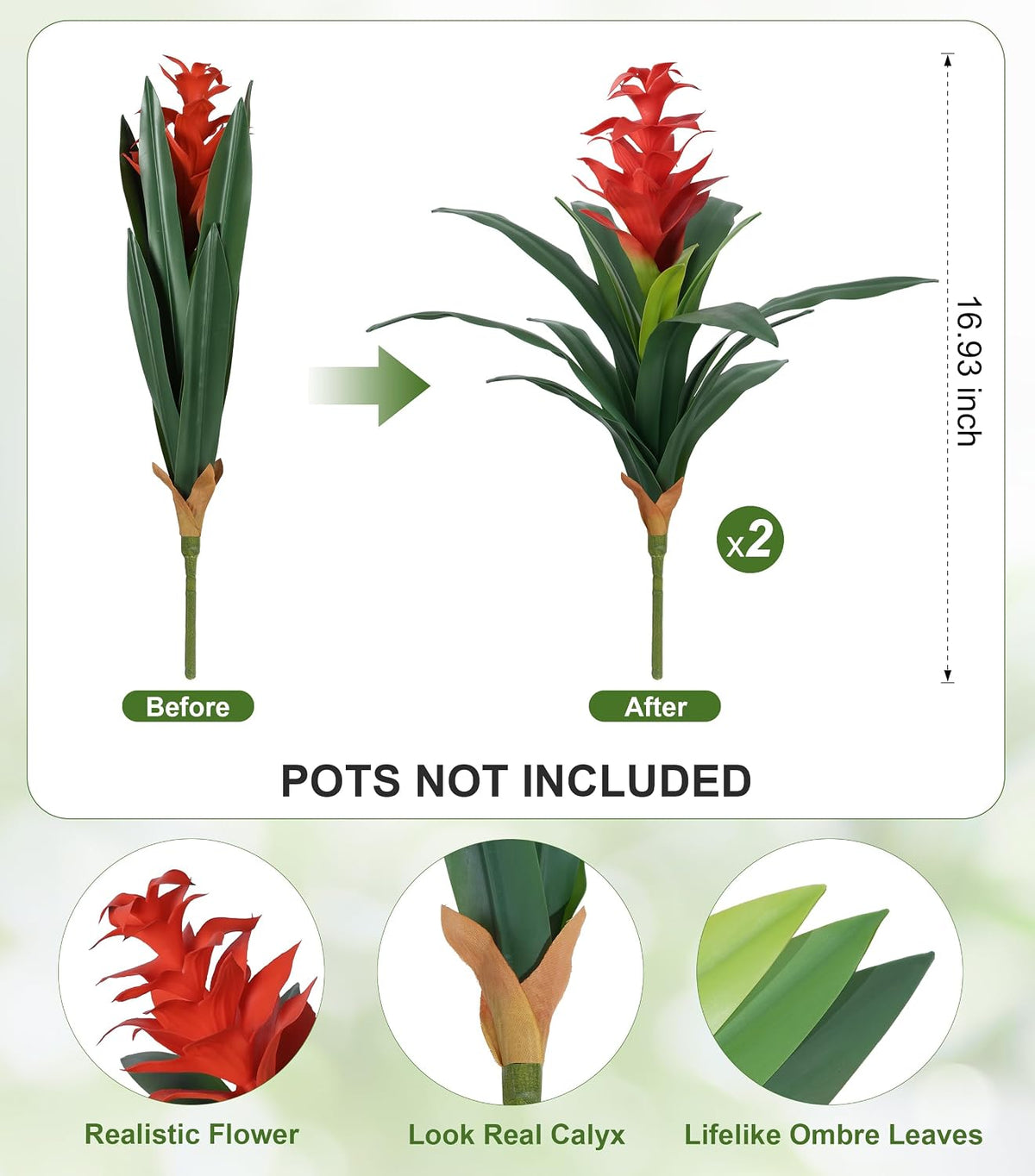 ivydale fake flowers plants for outdoors, 2 pcs shown in use