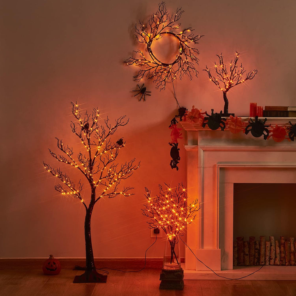 litbloom halloween garland lights 8 functions 120 orange, package contents
