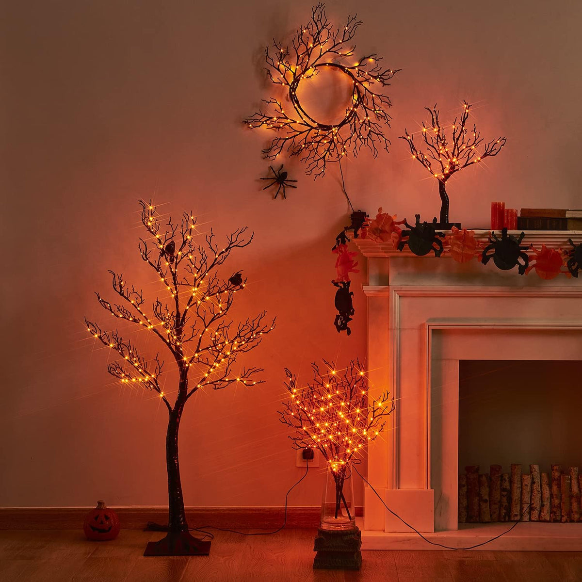 litbloom halloween garland lights 8 functions 120 orange, package contents