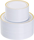 goodluck 200pcs gold plastic plates, heavy duty disposable, main product view