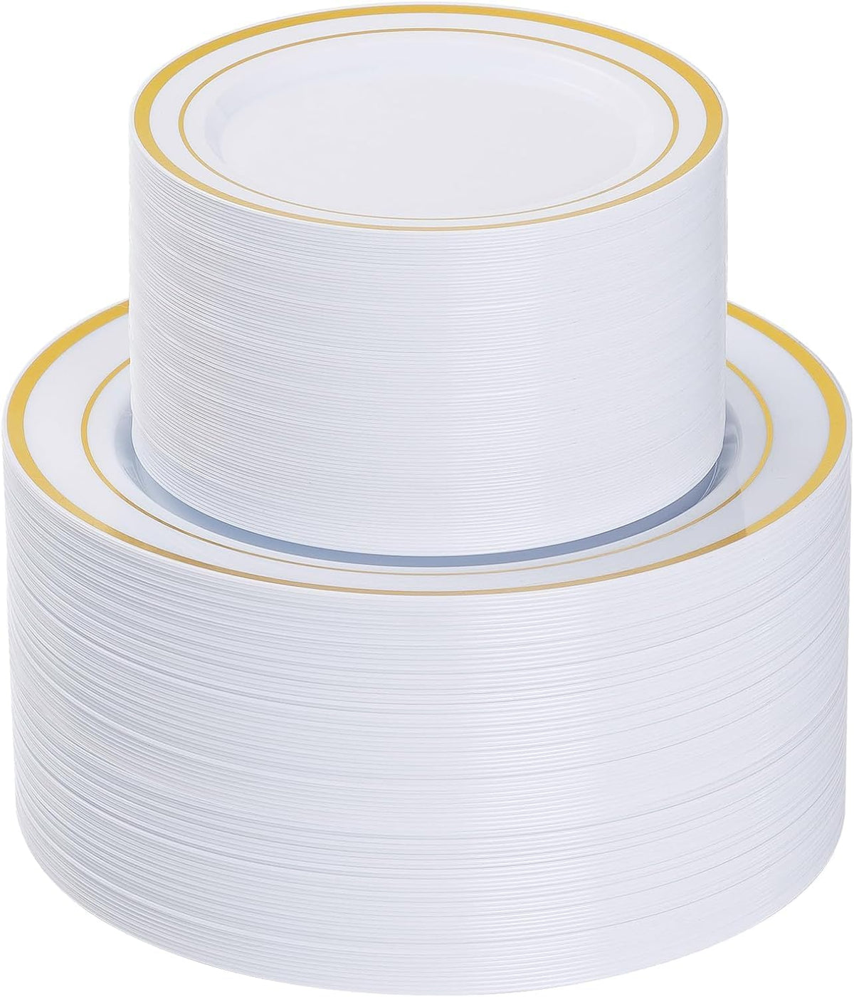 goodluck 200pcs gold plastic plates, heavy duty disposable, main product view