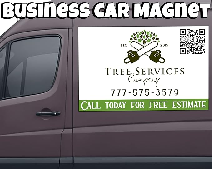 Custom Car Magnet Sign | Personalized Logo for Your Car Van Truck | Advertise Your Business | Large Size |Professionally Printed